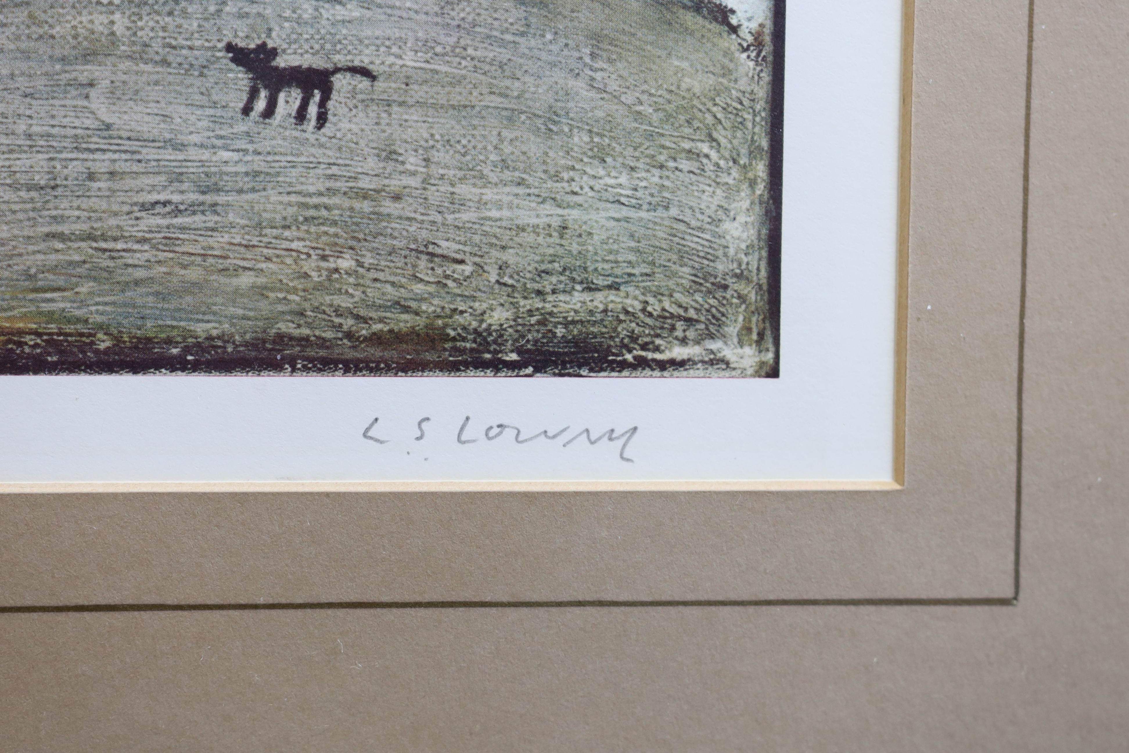 Lawrence Stephen Lowry (1887-1976), 'The Notice Board', offset lithograph, 43 x 53cm